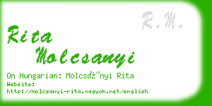 rita molcsanyi business card